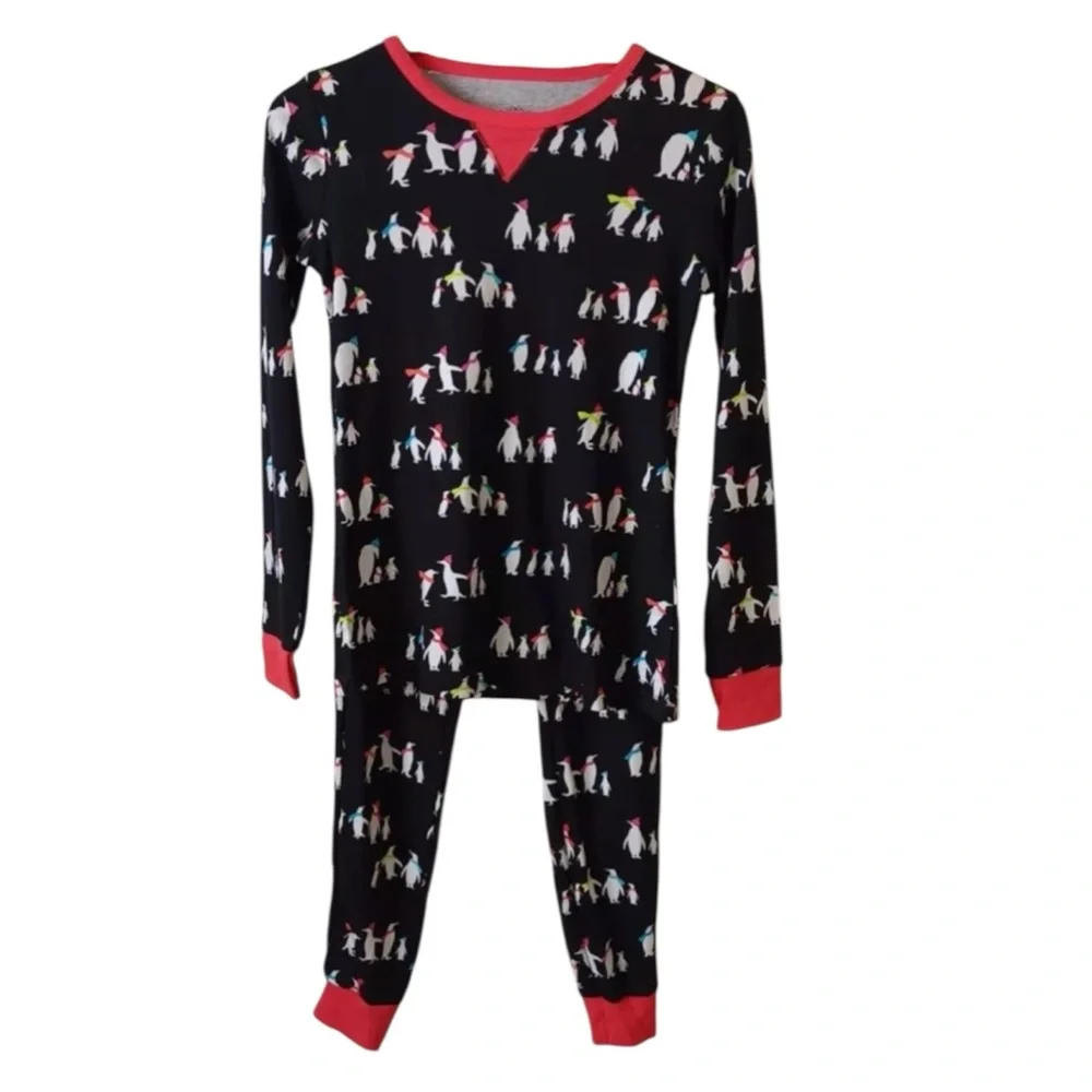 WONDERSHOP 2PC Penguin Themed Base Layer Pajama Set in Black Size Small — NWT